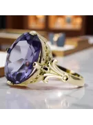 Pierścionek Vintage unikatowe Aleksandryt 14k żółte złoto vrc369y